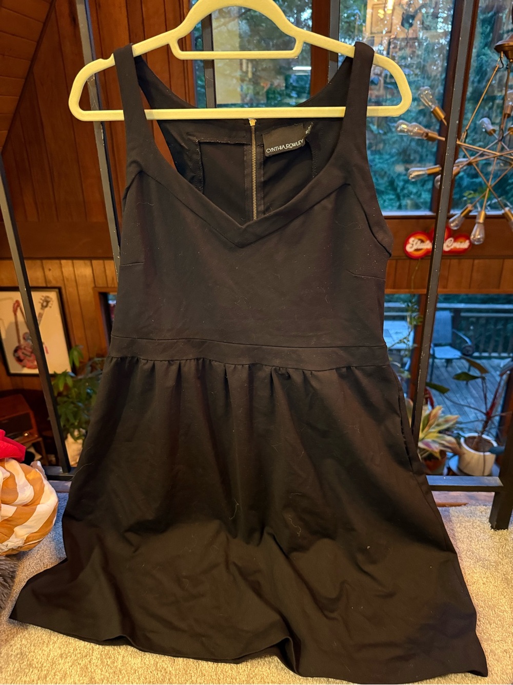 Cynthia Rowley Black Sleeveless Fit-and-Flare Mini Dress